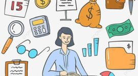 Ilustrasi Mahasiswa Freelance dengan Simbol Keuangan dan Produktivitas Kerja, (Foto: Int.)