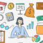 Ilustrasi Mahasiswa Freelance dengan Simbol Keuangan dan Produktivitas Kerja, (Foto: Int.)