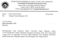 Surat Pengumuman Tahapan Waktu Peninjauan UKT, (Foto: Ist.)