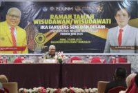 Suasana ramah tamah wisudawan IKA Fakultas Seni dan Desain UNM periode Juni 2025, (Foto: Hafid Budiawan)