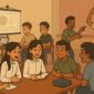 Ilustrasi mahasiswa sedang menerapkan gaya belajar sesuai dengan kepribadiannya masing-masing, (Foto : AI)