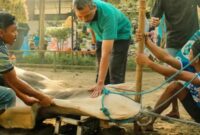 Proses penyembelihan hewan kurban di hari raya Idul Adha, (Foto: Int.)