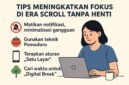 Infografis tips meningkatkan focus, (Foto: Int.)