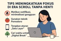 Infografis tips meningkatkan focus, (Foto: Int.)