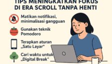 Infografis tips meningkatkan focus, (Foto: Int.)