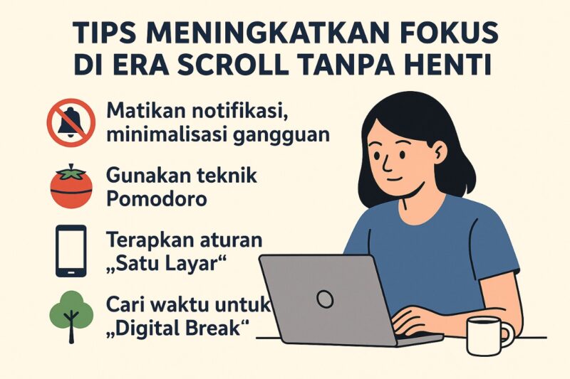Infografis tips meningkatkan focus, (Foto: Int.)