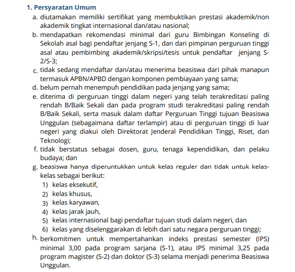 Persyaratan Umum Pendaftaran Beasiswa Unggulan, (Foto: Int.)
