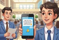 Ilustrasi  isi chat ya sopan dari mahasiswa kepada dosen, (Foto: AI)