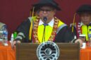Potret Karta Jayadi, rektor UNM saat sambutan, (Foto: Int.)