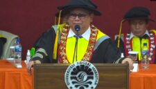 Potret Karta Jayadi, rektor UNM saat sambutan, (Foto: Int.)