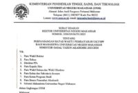 Surat edaran Rektor UNM mengenai perpanjangan batas waktu pembayaran UKT, (Foto: Ist.)