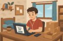 Ilustrasi Mahasiswa Jualan Online Dari Kamar Kos, (Foto: AI.)