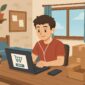 Ilustrasi Mahasiswa Jualan Online Dari Kamar Kos, (Foto: AI.)