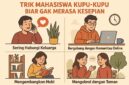 Ilustrasi Trik Mahasiswa Kupu-Kupu Tidak Merasa Kesepian, (Foto: AI.)