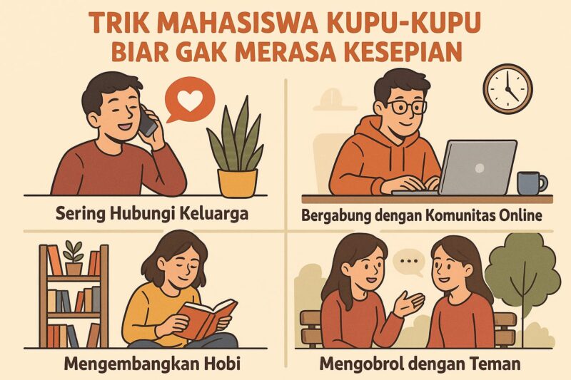 Ilustrasi Trik Mahasiswa Kupu-Kupu Tidak Merasa Kesepian, (Foto: AI.)