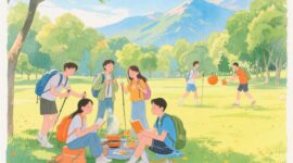 Ilustrasi Healing Bersama Teman Saat Liburan Semester, (Foto: AI.)
