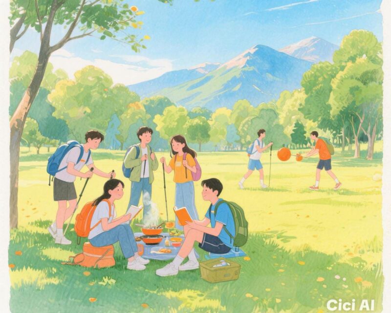 Ilustrasi Healing Bersama Teman Saat Liburan Semester, (Foto: AI.)