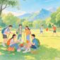 Ilustrasi Healing Bersama Teman Saat Liburan Semester, (Foto: AI.)