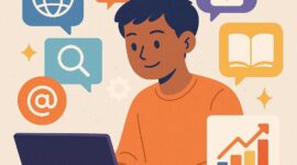Ilustrasi Seseorang Meningkatkan Literasi Digital Melalui Perangkat Teknologi, (Foto: AI.)