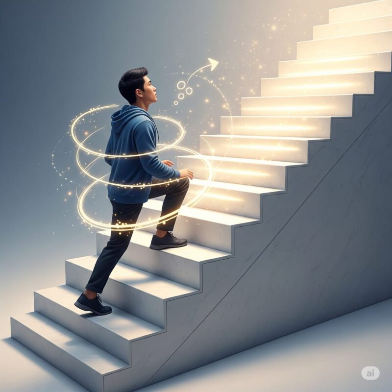 Ilustrasi Seseorang yang Memiliki Growth Mindset, (Foto: AI.)