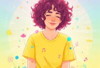 Ilustrasi Seorang Mahasiswi Sedang Healing Lewat Karya Musisi, (Foto: AI.)