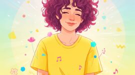 Ilustrasi Seorang Mahasiswi Sedang Healing Lewat Karya Musisi, (Foto: AI.)