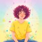 Ilustrasi Seorang Mahasiswi Sedang Healing Lewat Karya Musisi, (Foto: AI.)