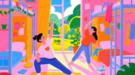 Ilustrasi Olahraga Ringan di Kamar Saat Libur Kuliah, (Foto: AI.)