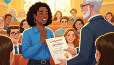 Ilustrasi Mahasiswa Berhasil Mendapatkan Beasiswa, (Foto: AI.)