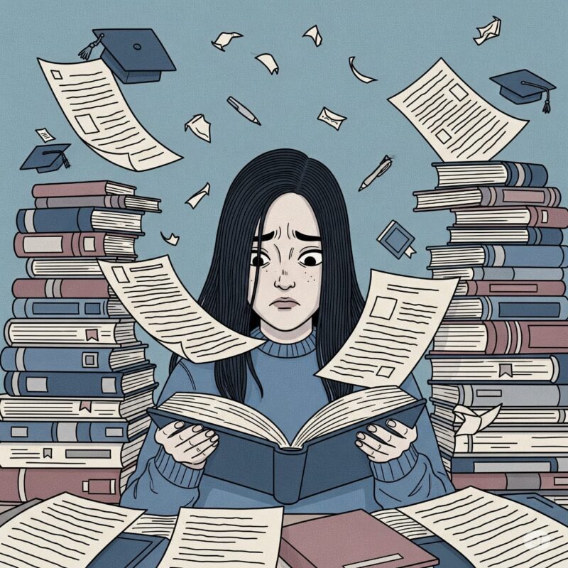 Ilustrasi Mahasiswa Tertekan Akibat Tekanan Akademik dan Kurangnya Dukungan, (Foto: AI).