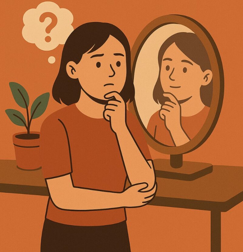 Ilustrasi seseorang merenung untuk kenali diri sendiri (Foto:AI)