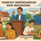 Ilustrasi Mahasiswa Yang Berorganisasi (sumber: AI).