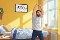 Ilustrasi seorang mahasiswa yang memiliki menajemen tidur yang baik, (Foto : AI).