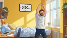Ilustrasi seorang mahasiswa yang memiliki menajemen tidur yang baik, (Foto : AI).