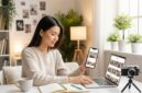 Ilustrasi seseorang sedang membuat konten guna membangun personal branding di Instagram, (Foto : AI).