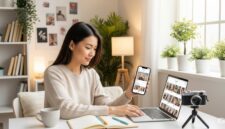 Ilustrasi seseorang sedang membuat konten guna membangun personal branding di Instagram, (Foto : AI).