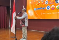 Karta Jayadi saat sambutan di pelantikan bersama pengurus lembaga, (Foto: Ibnu Qayyum Abdullah).