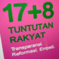 17+8 Tuntutan Rakyat yang viral di medsos dengan didominasi warna pink dan hijau. (Foto; Int)