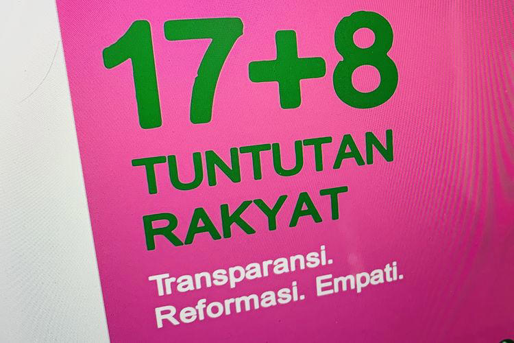 17+8 Tuntutan Rakyat yang viral di medsos dengan didominasi warna pink dan hijau. (Foto; Int)