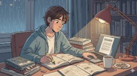 Ilustrasi Mahasiswa Kuliah Sambil Kerja, (Foto: Ai.)