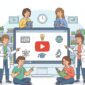 Ilustrasi Sekelompok Orang yang menggunakan Youtube sebagai Tontonan, (Foto: Ai.)