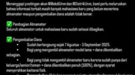 Klarifikasi panitia almamater UNM melalui akun instagram resminya, (Foto: Int.)
