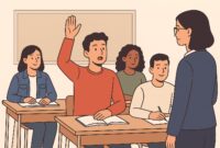 Ilustrasi mahasiswa yang aktif di kelas, (Foto: AI)