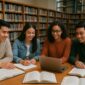 Mahasiswa tampak belajar bersama di perpustakaan kampus (Foto: Ai)