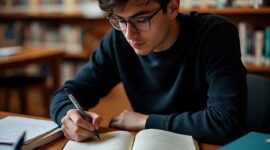 Ilustrasi mahasiswa menulis daftar pustaka, (Foto: AI.)