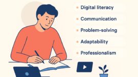 Ilustrasi mahasiswa yang menguasai beberapa skill, (Foto: AI)