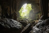 Potret bebatuan dalam gua, cocok untuk penelitian,(Foto:Ai)