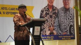 Potret Sapto Haryoko dalam acara Ramah Tamah Alumni Pascasarjana periode September 2025, (Foto: Hafid Budiawan)
