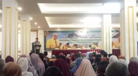 Sambutan Wakil Rektor IV Universitas Negeri Makassar di Ramah Tamah FIP (Foto: Nur syakika)