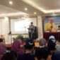 Sambutan Wakil Rektor Bidang Perencanaan dan Kerja Sama Universitas Negeri Makassar (UNM), Syahruddin, (foto: Nur syakika.)
